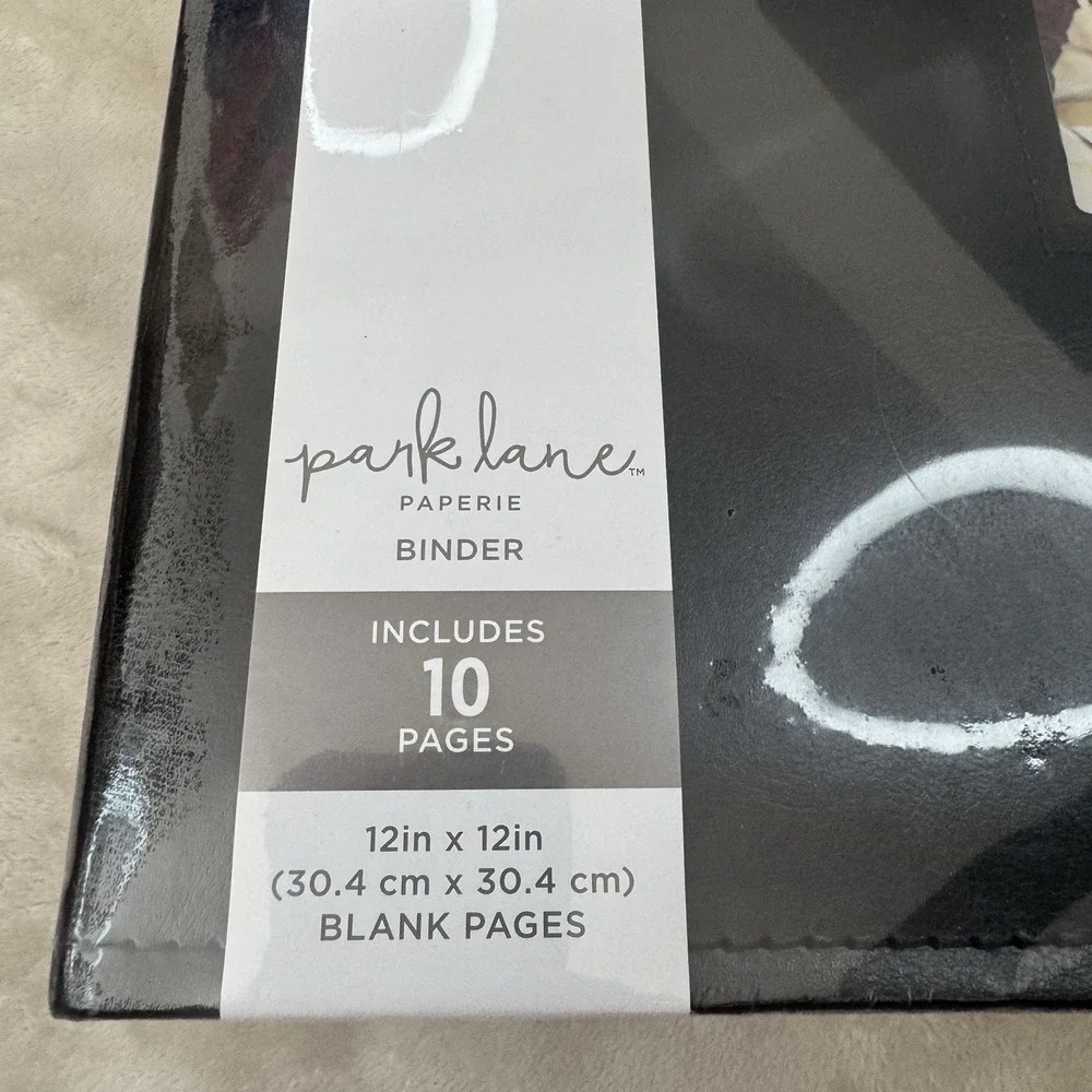 Park Lane Paperie 12x12 Black Leather Ring Binder Scrapbook Album New Sealed